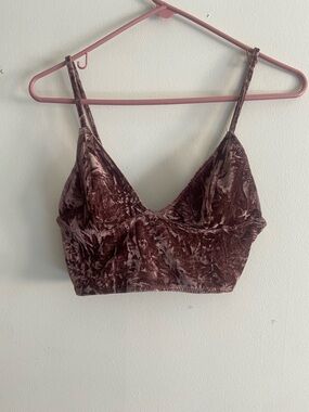 Nasty Gal Crushed Velvet Bralette in chocolate Brown